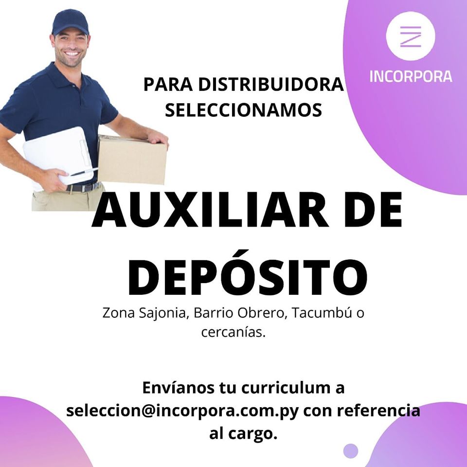 SE BUSCA AUXILIAR DE DEPOSITO BOLSA DE TRABAJO PARAGUAY EMPLEOS